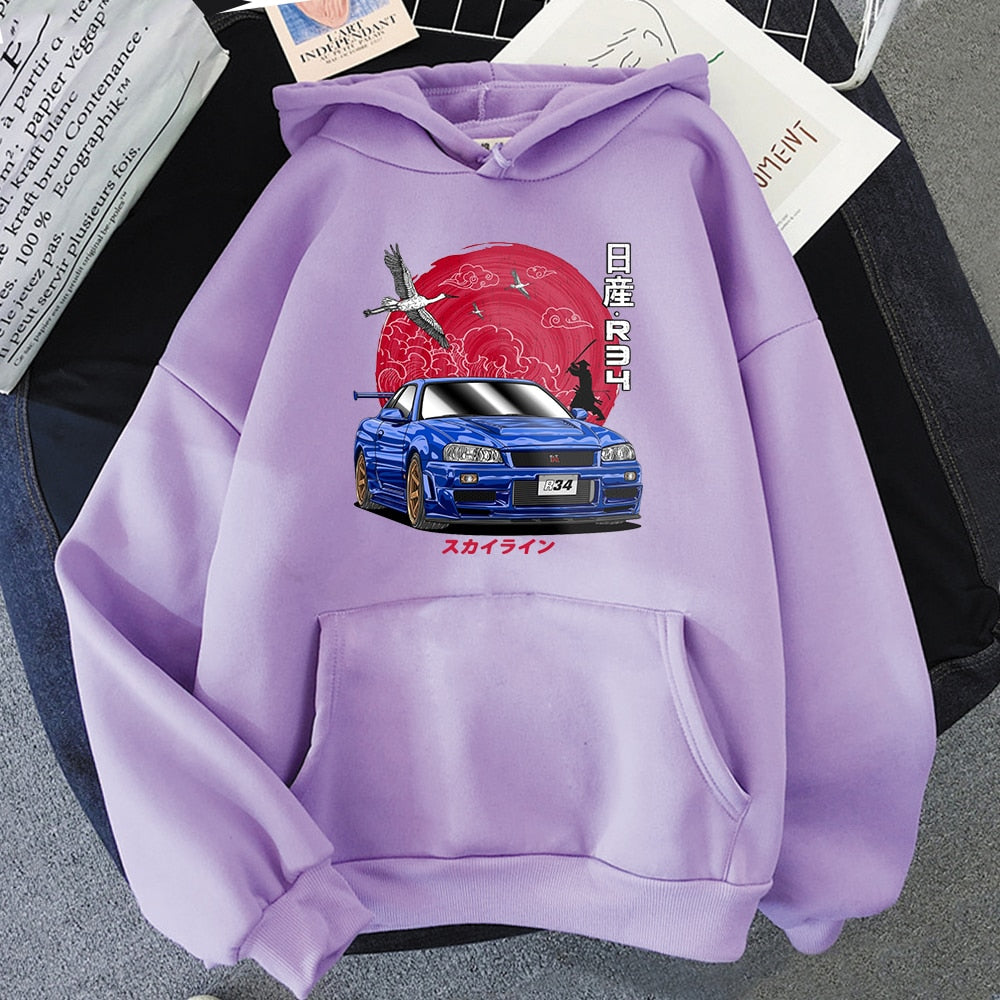 "R34" Graphic Unisex Streetwear Vintage Women Men Y2K Hoodie