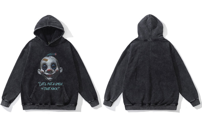 "Smile More" Graphic Unisex Streetwear Vintage Women Men Y2K Hoodie