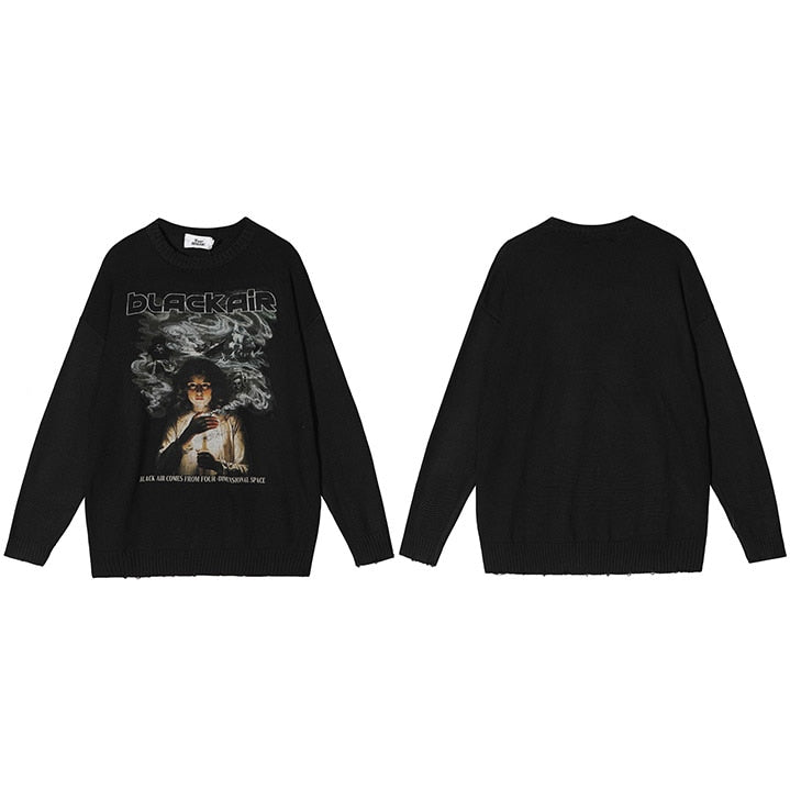 "Dark Dust" Unisex Men Women Streetwear Graphic Sweater