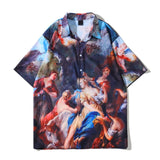 "Gospel" Graphic Unisex Streetwear Women Men Y2K Button Up