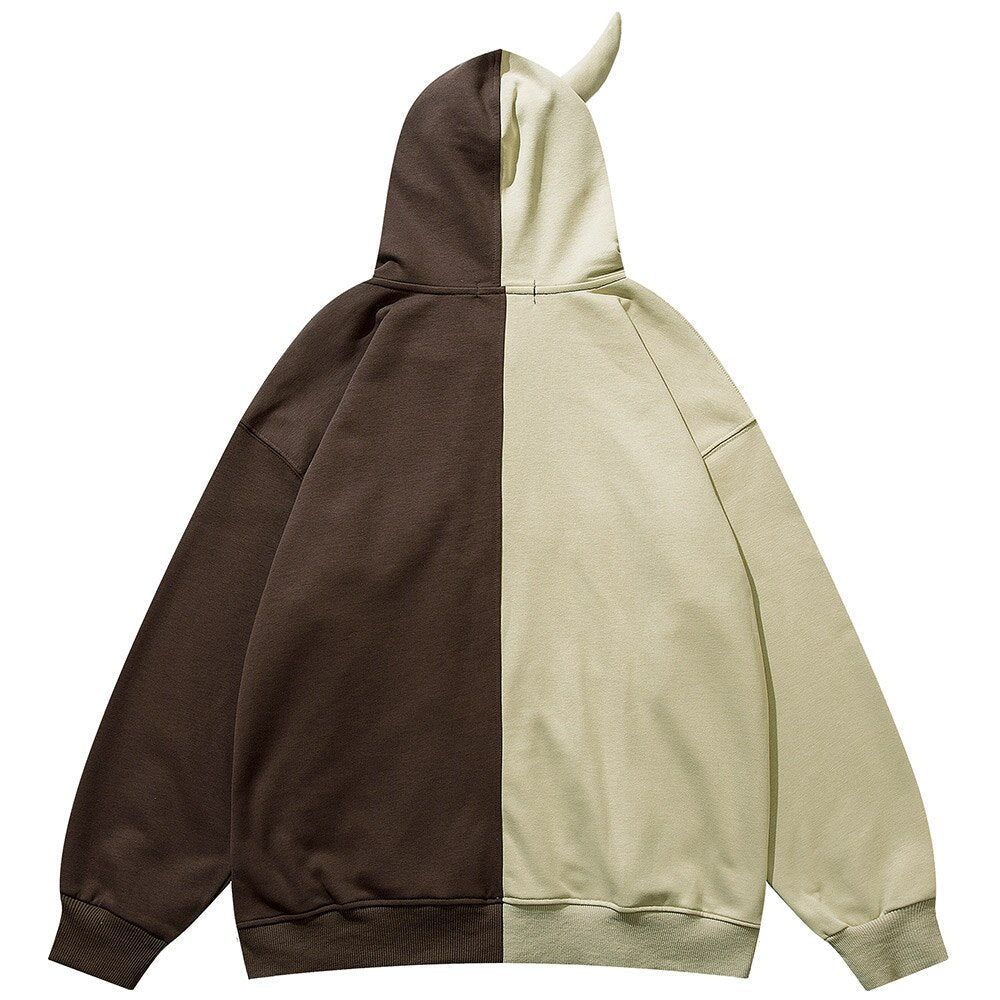 "Split In Two" Graphic Unisex Streetwear Vintage Women Men Y2K Hoodie