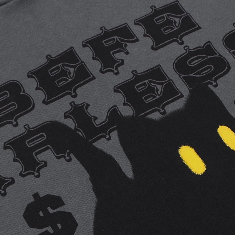 "Scared Kat" Graphic Unisex Streetwear Vintage Women Men Y2K Hoodie