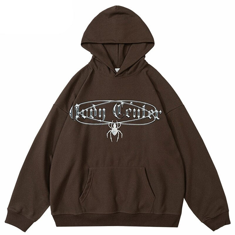 "Spider Cross" Graphic Unisex Streetwear Vintage Women Men Y2K Hoodie