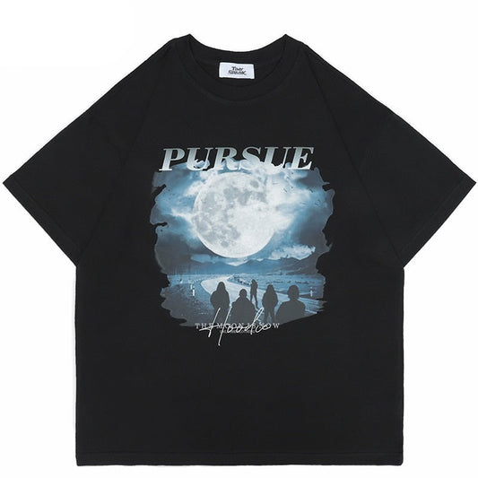 "Pursue" Graphic Unisex Streetwear Vintage Women Men Y2K T-Shirt