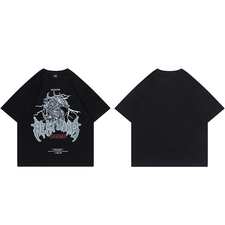 "Grey Dragon" Graphic Unisex Streetwear Women Men Y2K T-Shirt