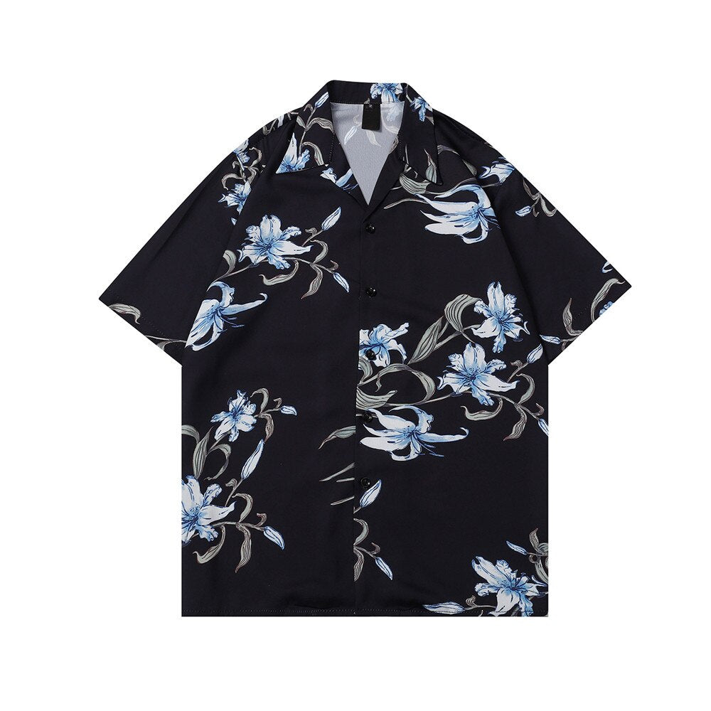 "Vibrancy" Graphic Unisex Streetwear Vintage Women Men Y2K Button Up Shirt