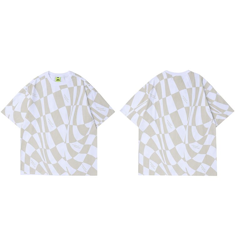 "Plaid World" Graphic Unisex Streetwear Vintage Women Men Y2K T-Shirt