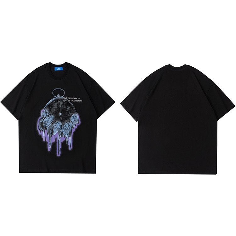 "Time Keeper" Graphic Unisex Streetwear Vintage Women Men Y2K T-Shirt