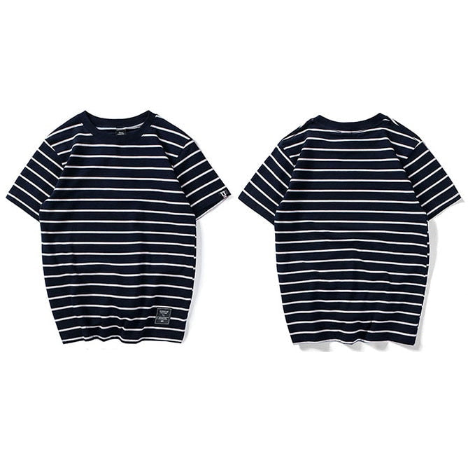 "Striped" Graphic Unisex Streetwear Vintage Women Men Y2K T-Shirt