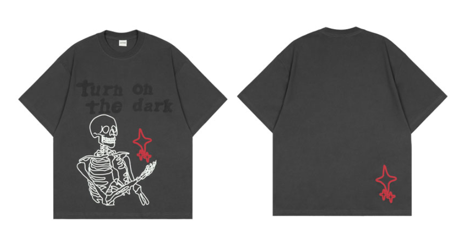 "Turn On The Dark" Graphic Unisex Streetwear Vintage Women Men Y2K T-Shirt