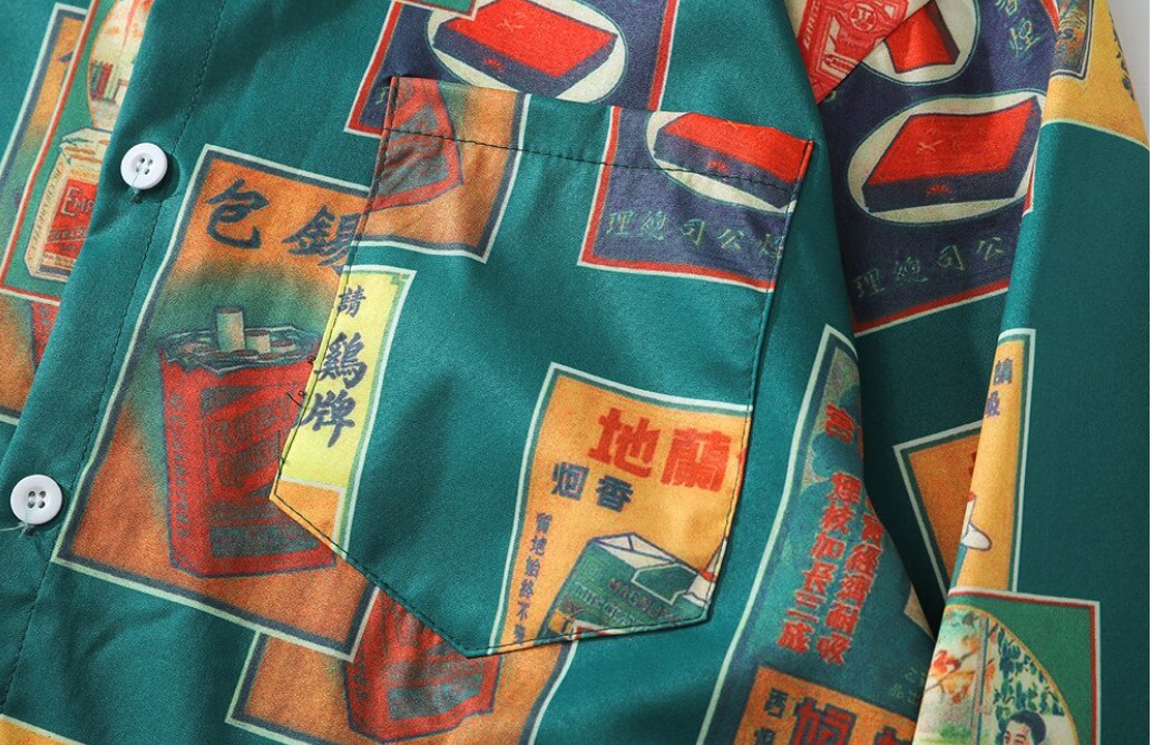 "Micasso Standing" Graphic Unisex Streetwear Vintage Women Men Y2K Button Up Shirt