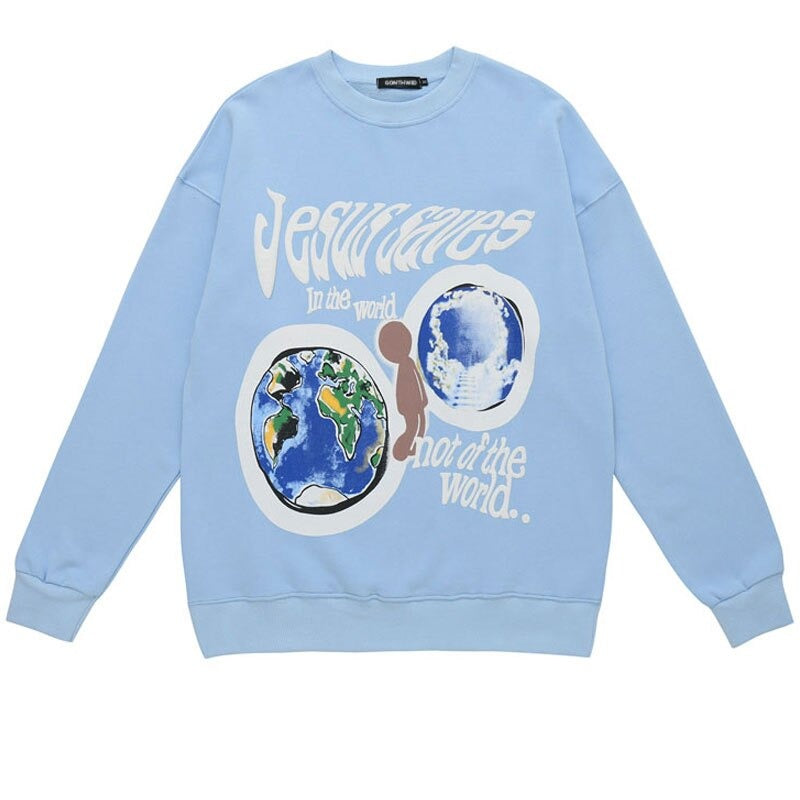 "In This World" Graphic Unisex Streetwear Vintage Women Men Y2K Hoodie