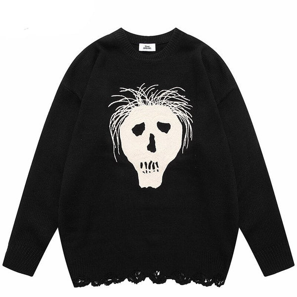 "White Hair" Unisex Men Women Streetwear Graphic Sweater