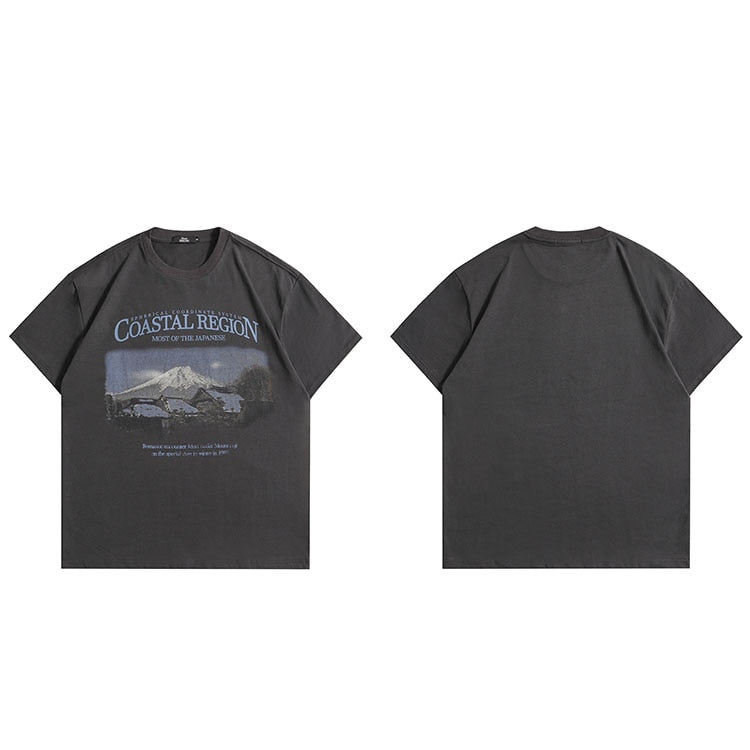 "Mountain Top" Graphic Unisex Streetwear Vintage Women Men Y2K T-Shirt