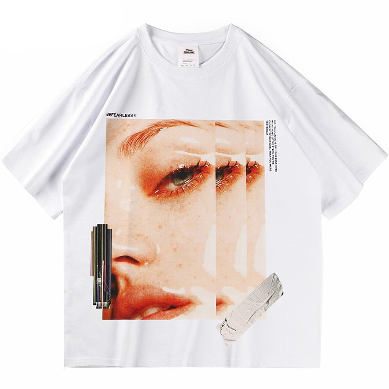 "Red Lips" Graphic Unisex Streetwear Vintage Women Men Y2K T-Shirt