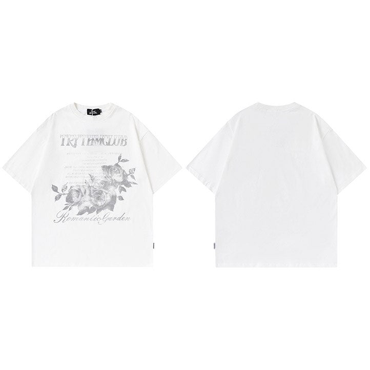 "Fallen Flower" Unisex Men Women Streetwear Graphic T-Shirt