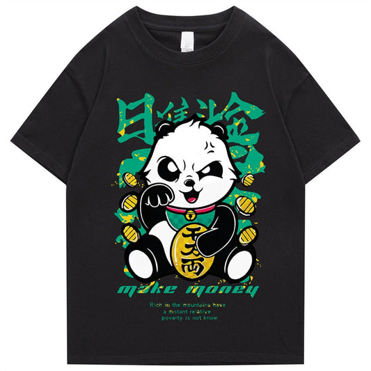 "Rich Panda” Graphic Unisex Streetwear Vintage Women Men Y2K T-Shirt