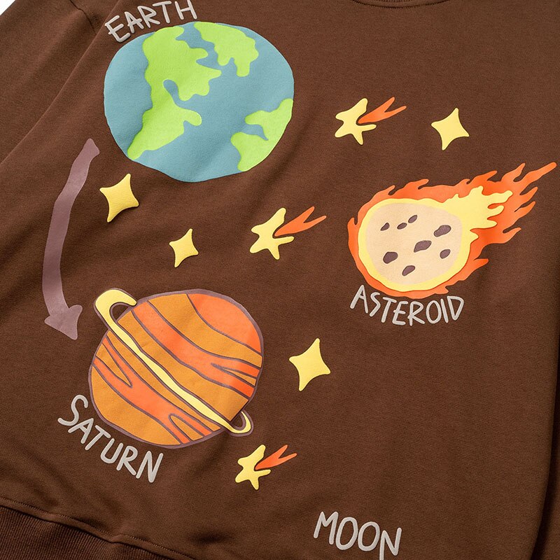 "Planets In Space" Unisex Men Women Streetwear Graphic Sweatshirt