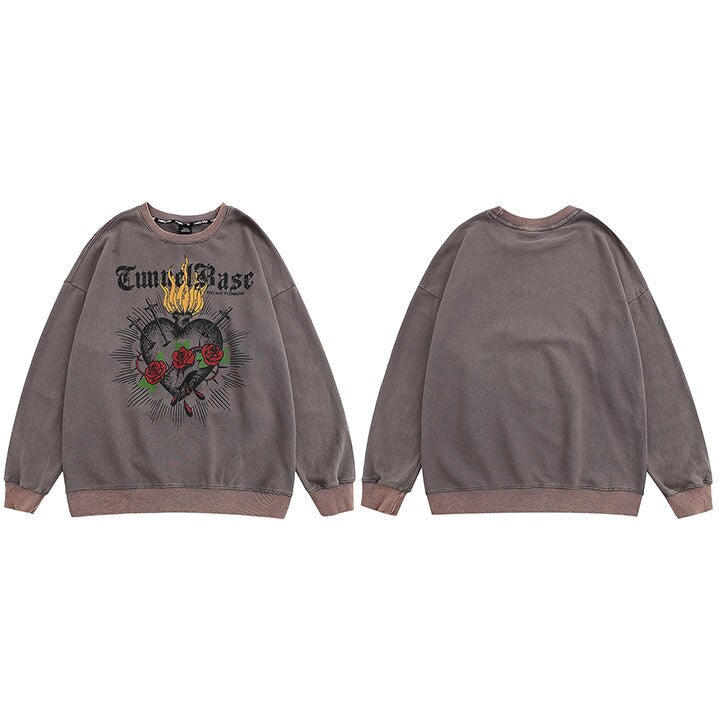 "Stabbed Heart" Unisex Men Women Streetwear Graphic Sweater