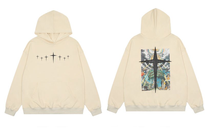 "Black Cross" Unisex Men Women Streetwear Graphic Hoodie