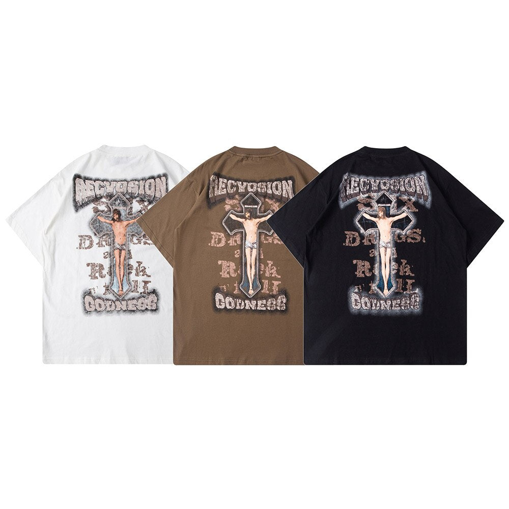 "Distressed" Unisex Men Women Streetwear Graphic T-Shirt