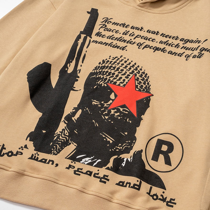 "Red Star" Graphic Unisex Streetwear Vintage Women Men Y2K Hoodie