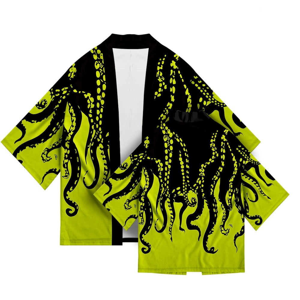"Winter Waves" Graphic Unisex Streetwear Vintage Women Men Y2K Kimono