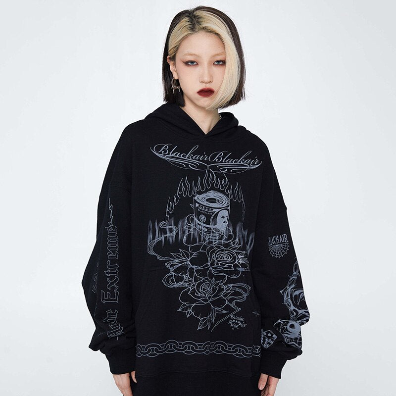 "Chain On Fire" Unisex Men Women Streetwear Graphic Hoodie