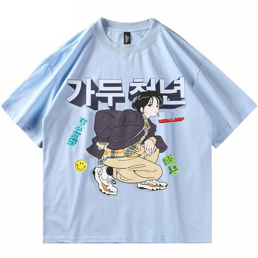 "Street Style" Graphic Unisex Streetwear Vintage Women Men Y2K T-Shirt