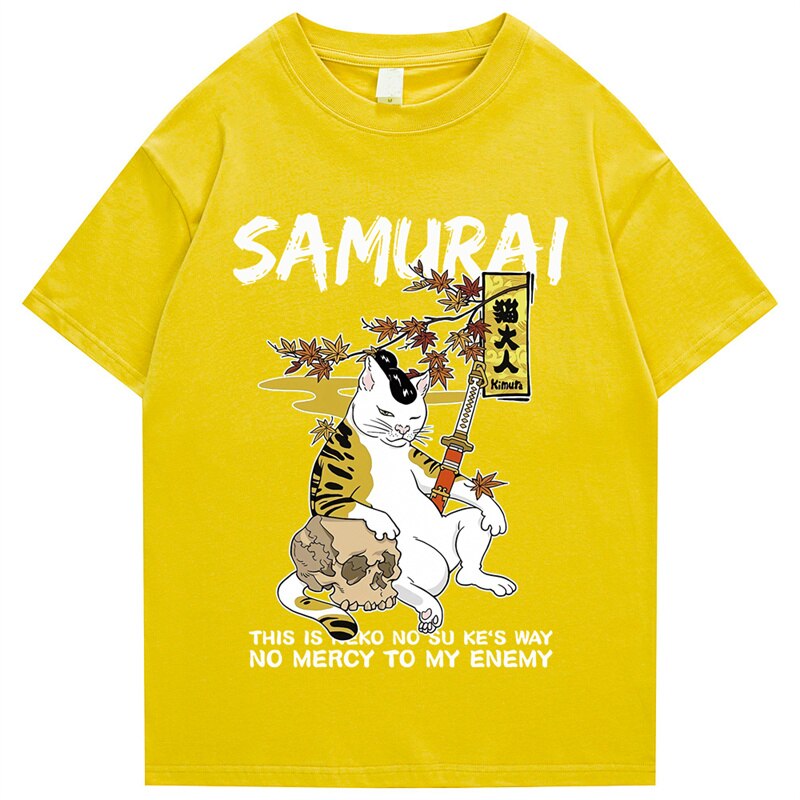 "Samurai" Graphic Unisex Streetwear Vintage Women Men Y2K T-Shirt