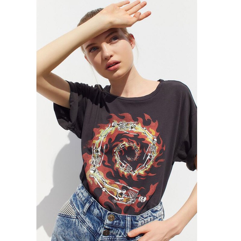 "Red Flame" Unisex Men Women Streetwear Graphic T-Shirt