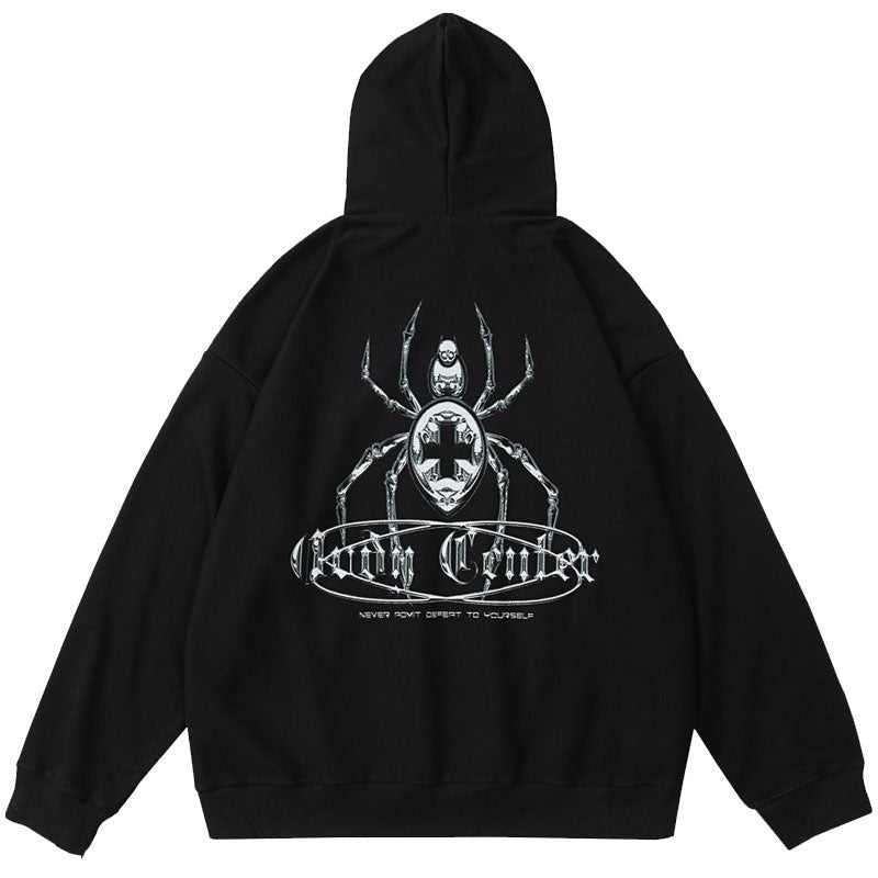 "Spider Bite" Graphic Unisex Streetwear Vintage Women Men Y2K Hoodie
