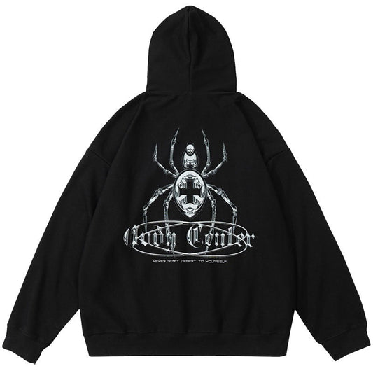"Spider Bite" Graphic Unisex Streetwear Vintage Women Men Y2K Hoodie