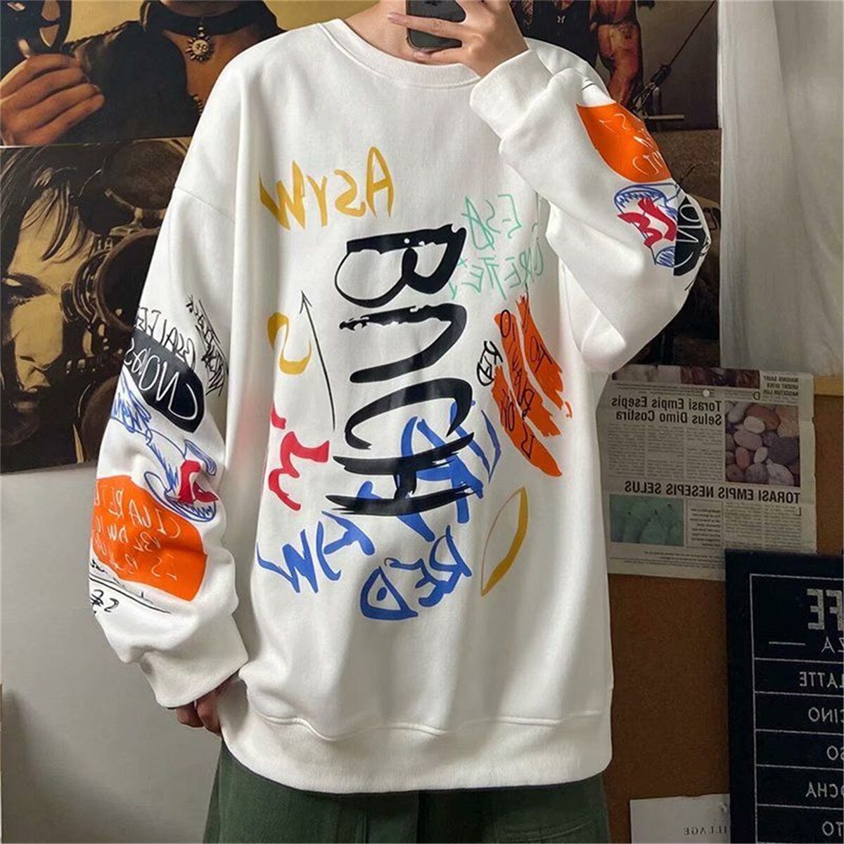 "Turn Both Ways" Graphic Unisex Streetwear Vintage Women Men Y2K Sweatshirt