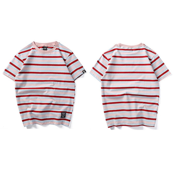 "Striped" Graphic Unisex Streetwear Vintage Women Men Y2K T-Shirt