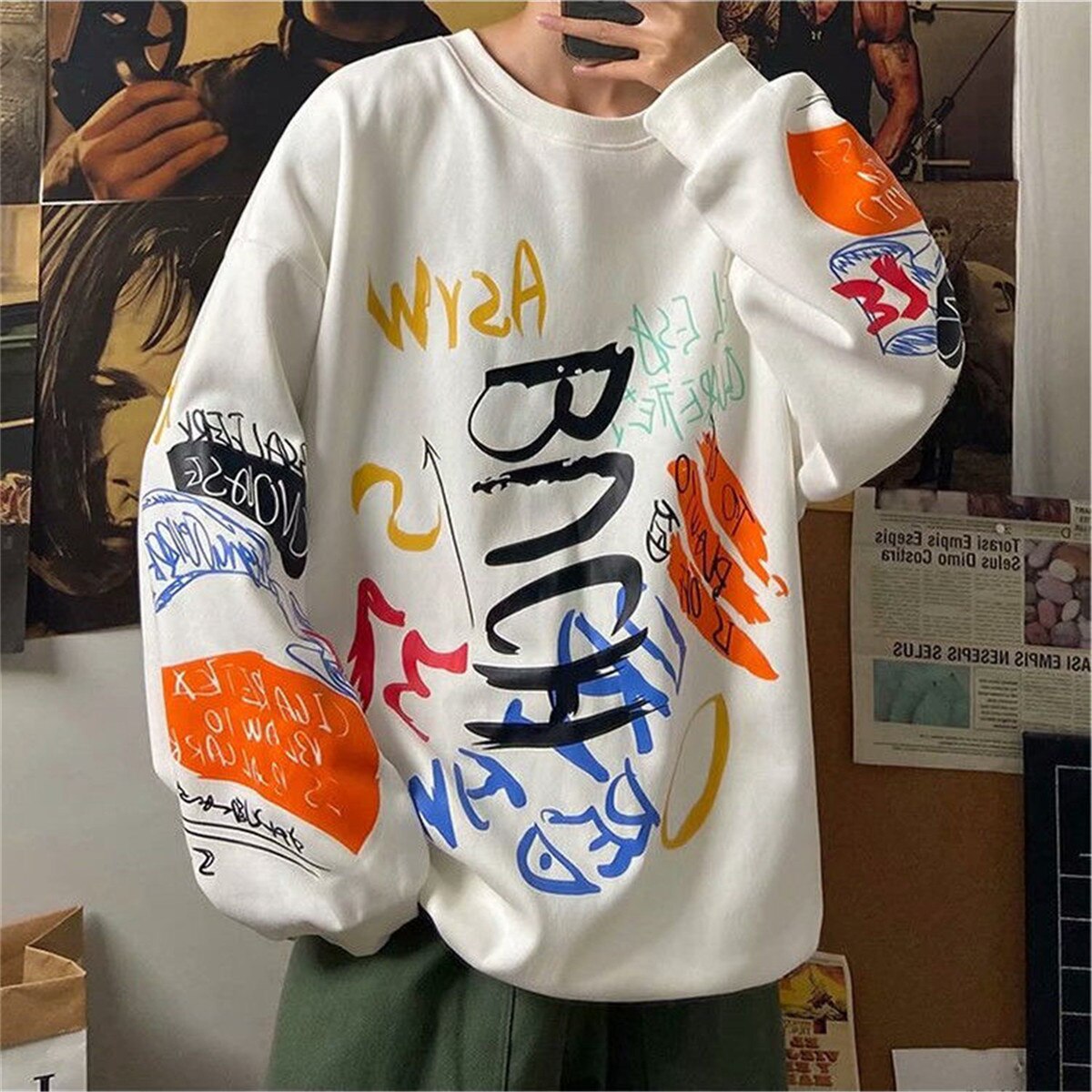 "Turn Both Ways" Graphic Unisex Streetwear Vintage Women Men Y2K Sweatshirt