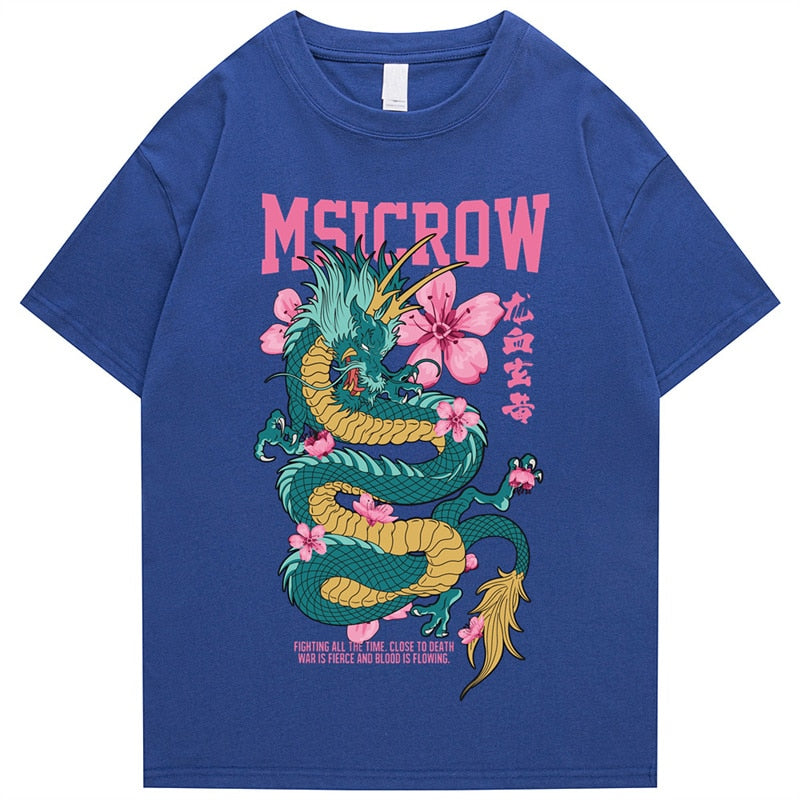 "Peace Dragon" Graphic Unisex Streetwear Vintage Women Men Y2K T-Shirt