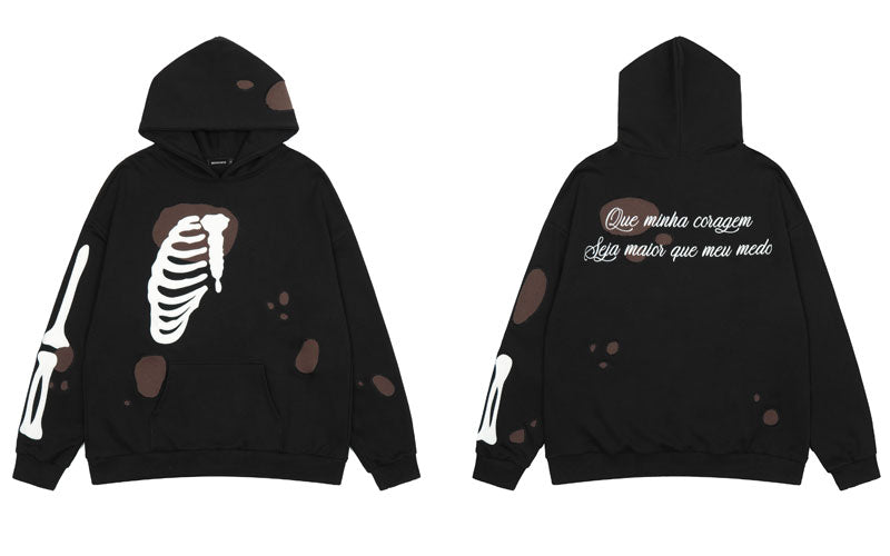 "Half Missing" Graphic Unisex Streetwear Women Men Y2K Hoodie