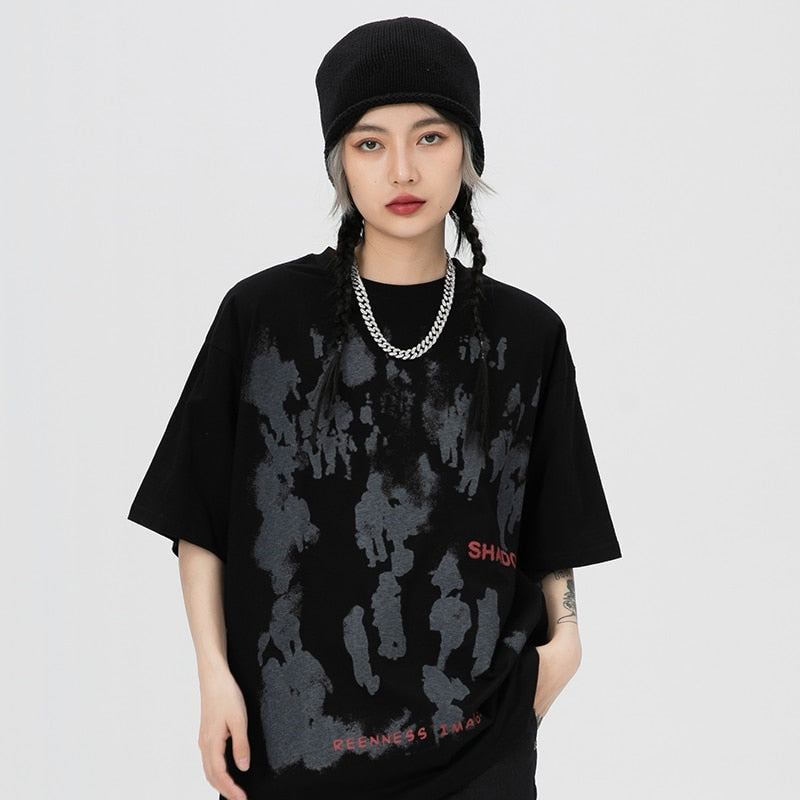"Shadow" Graphic Unisex Streetwear Vintage Women Men Y2K T-Shirt