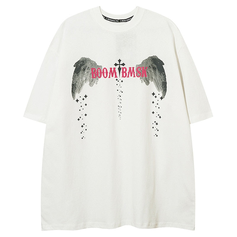 "White Wings" Graphic Unisex Streetwear Vintage Women Men Y2K T-Shirt