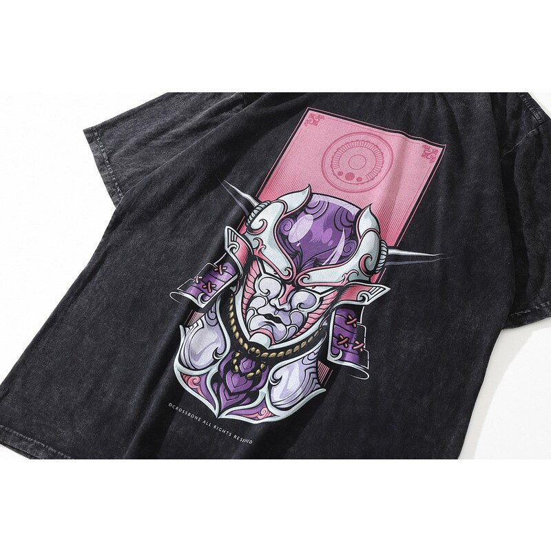 "Metal Mask" Graphic Unisex Streetwear Vintage Women Men Y2K T-Shirt