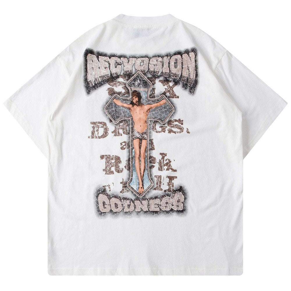 "Distressed" Unisex Men Women Streetwear Graphic T-Shirt