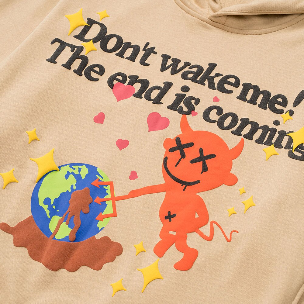"Wake Me" Graphic Unisex Streetwear Vintage Women Men Y2K Hoodie