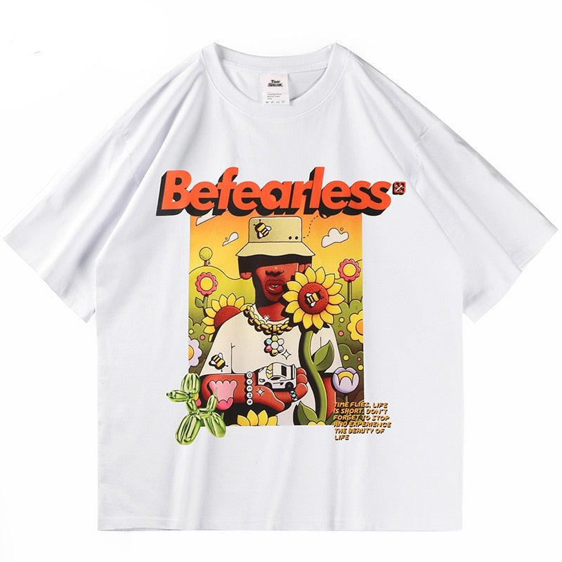 "Be Fearless" Unisex Men Women Streetwear Graphic T-Shirt