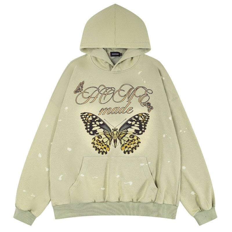 "Golden Butterfly" Graphic Unisex Streetwear Women Men Y2K Hoodie