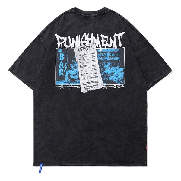 "Real Punishment" Graphic Unisex Streetwear Vintage Women Men Y2K T-Shirt