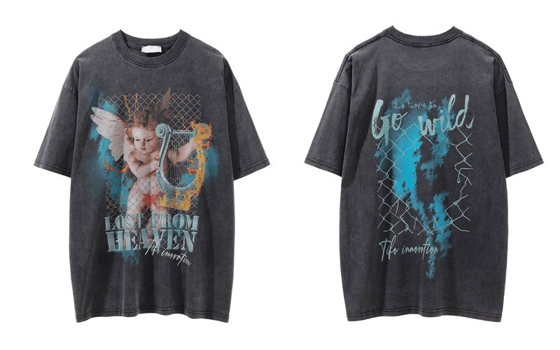 "Lost Downstairs" Graphic Unisex Streetwear Vintage Women Men Y2K T-Shirt