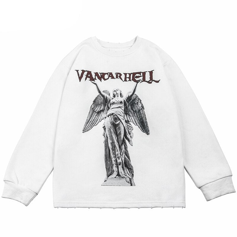 "Golden Statue" Graphic Unisex Streetwear Women Men Y2K Sweatshirt