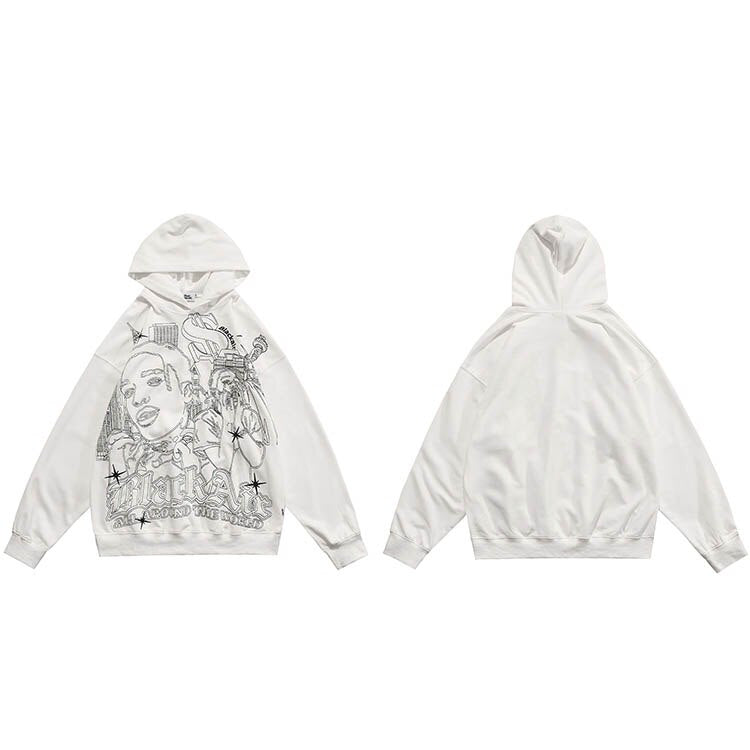 "Living In Town" Graphic Unisex Streetwear Vintage Women Men Y2K Hoodie