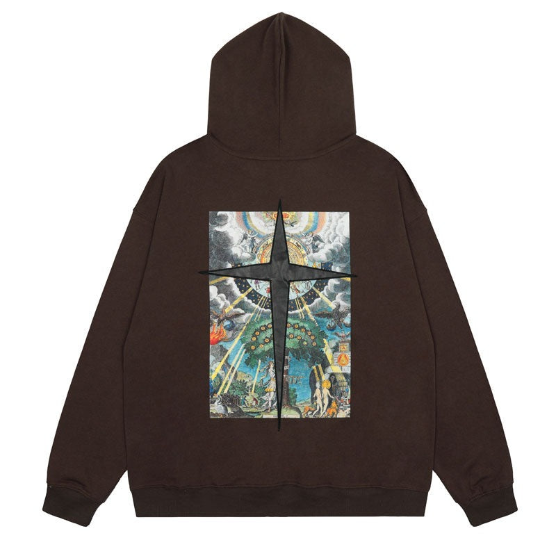 "Black Cross" Unisex Men Women Streetwear Graphic Hoodie